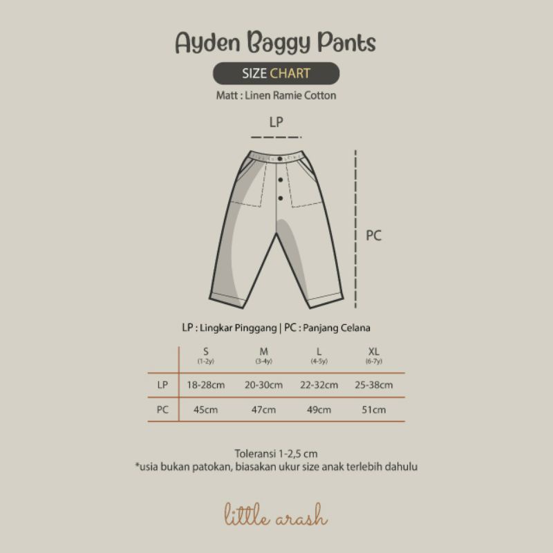 Domikado | Ayden Baggy Pants | Celana panjang anak bahan linen