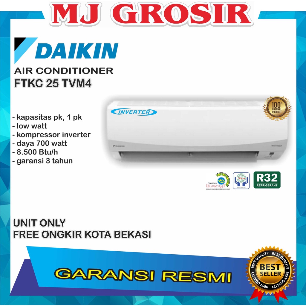 AC DAIKIN FTKC 25 TVM4 1 PK R32 SMILE INVERTER UNIT ONLY