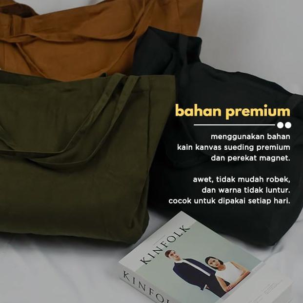 LOVI_ID NUDIE BAG - Totebag Canvas Premium Sueding Tas Tote Wanita