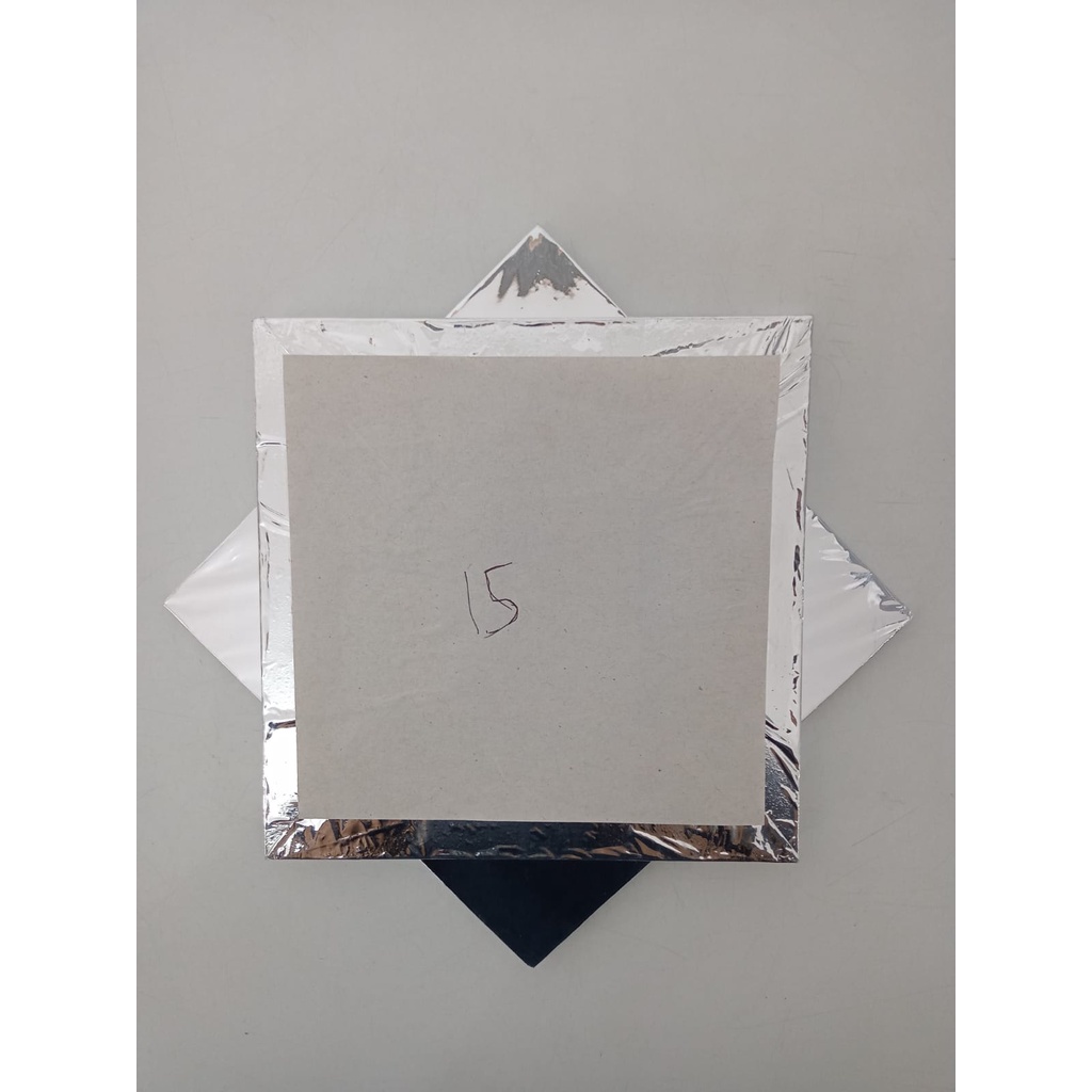 Alas Cake Triplek Silver / Cake Board ukuran 15x15cm