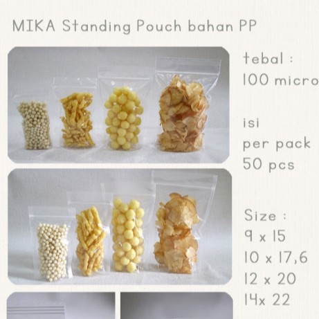 

Standing Zipper Pouch / Plastik Zipper 10 x 17,6 cm