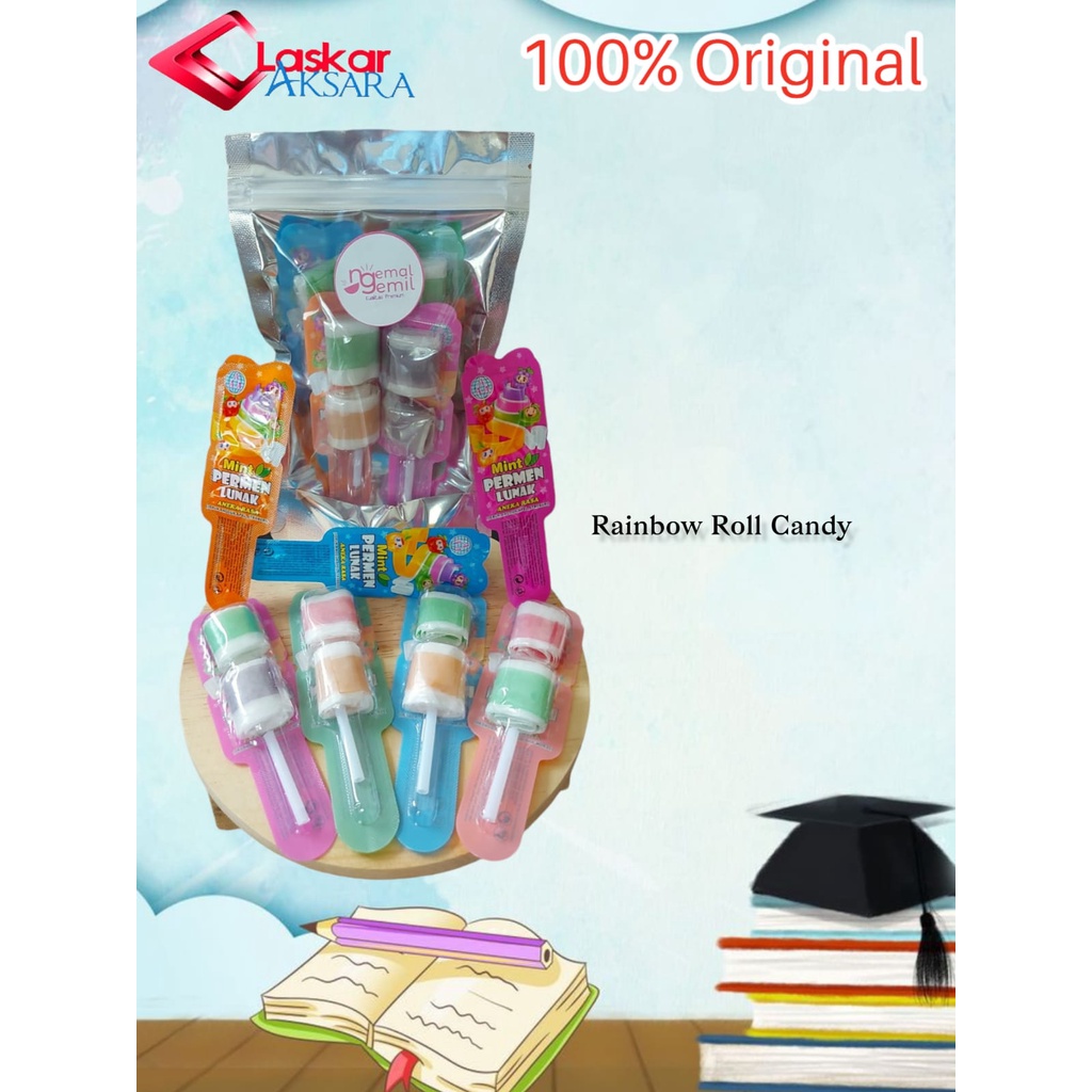 

Rainbow Roll Candy 2in1 Permen Lunak / Premium