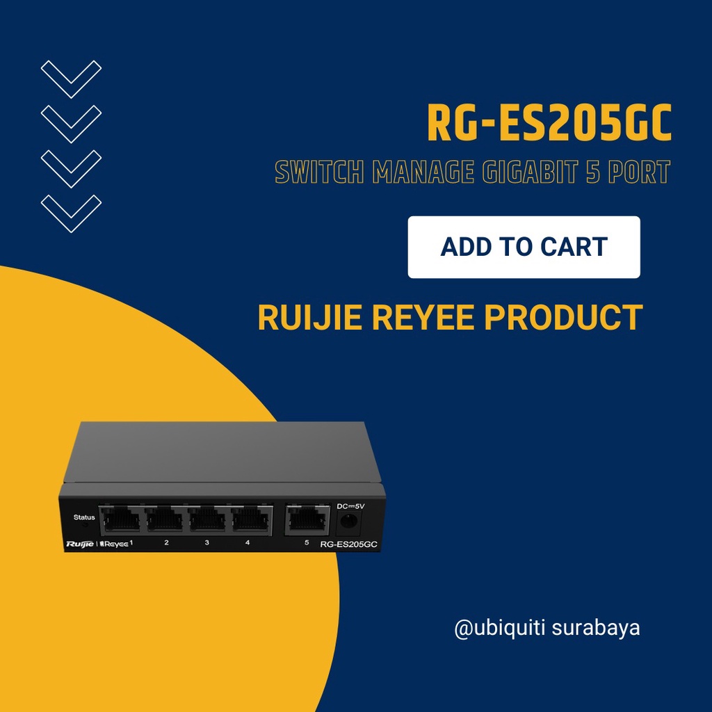 RUIJIE REYEE RG-ES205GC 5 Port Gigabit Cloud Managed Non-PoE Switch