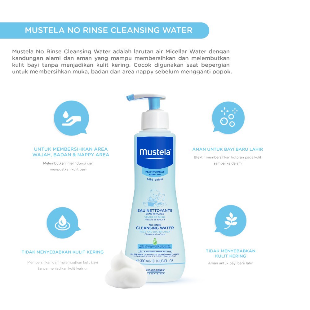 [PROMO] Mustela No Rinse Cleansing Water 300ml