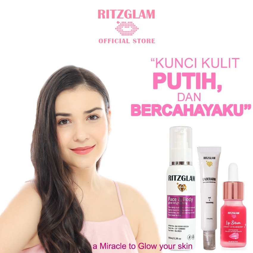 RITZGLAM Paket Agen Mix 30pcs Collagen Brightening + Underarm White + Lip Serum Vitamin Pelembab Pemerah Bibir