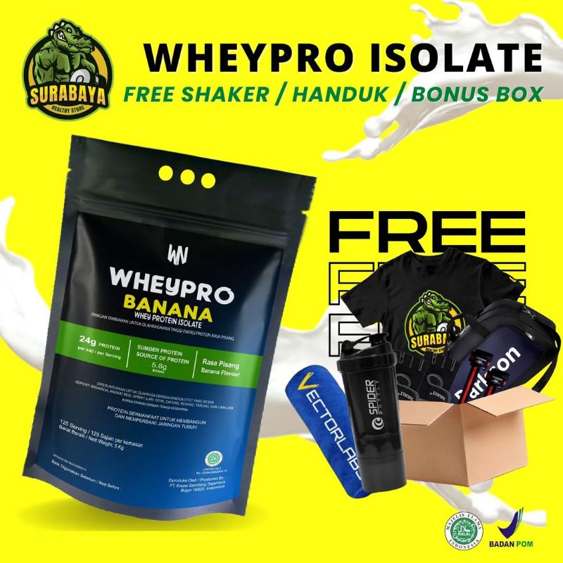 Whey Pro Protein Isolate 5 Kg WheyPro Nutrition BPOM HALAL Susu Fitness Gym Diet Debm Fitnes 11 12 Lbs