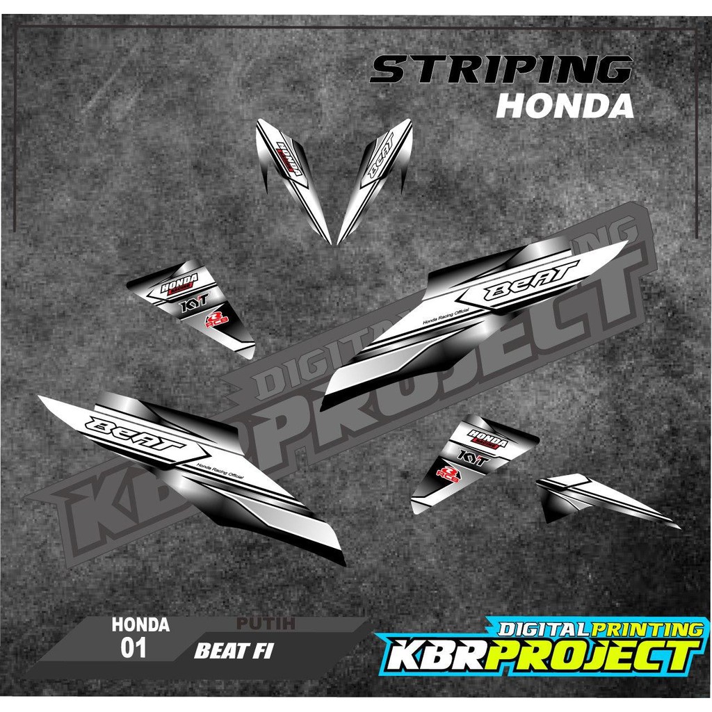 (cod) BEAT FI LAMA 2013 2014 2015 Stiker Motor Striping Variasi Honda Skotlet Scotlite TRANSPARAN