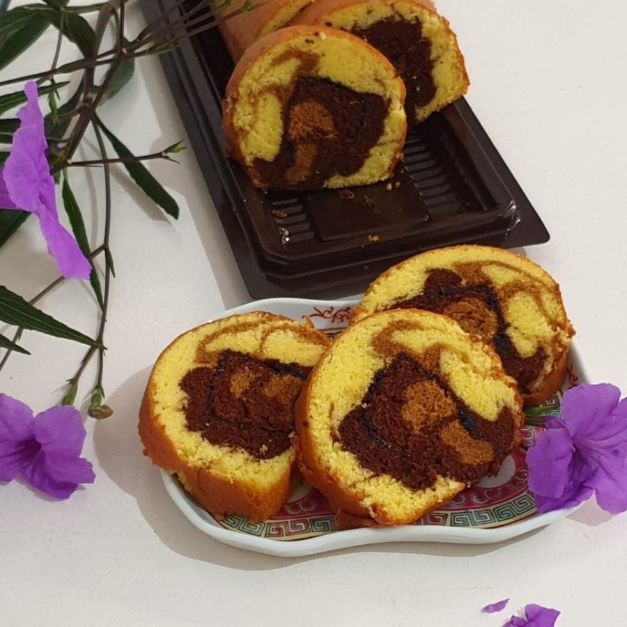 

Bolu Gulung marmer/Marmer Roll Cake (24 cm)