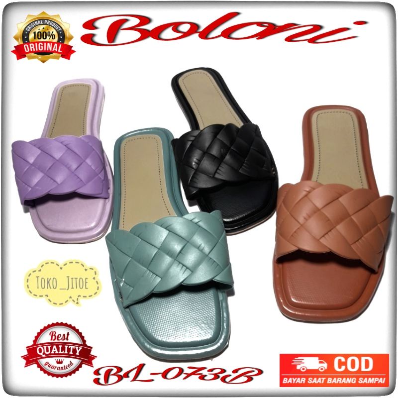 Sandal Slop Karet Wanita Boloni (BL073B) Original Halus Lembut/Anti Air