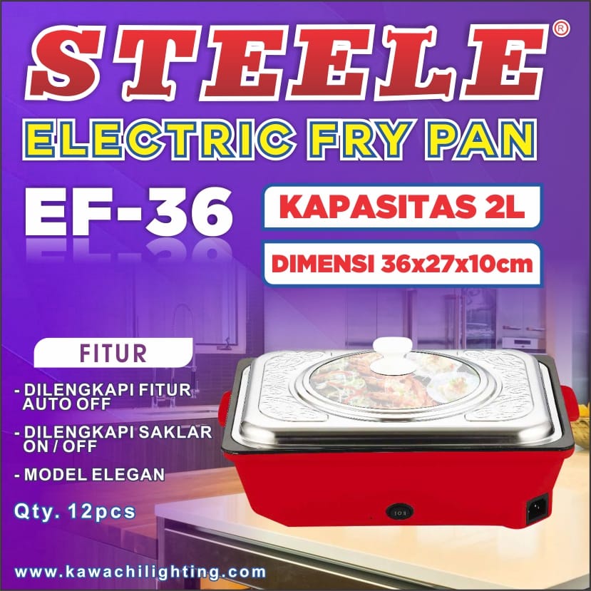 Panci Electric / Electric Fry Fan / 2Liter EF36 STEELE