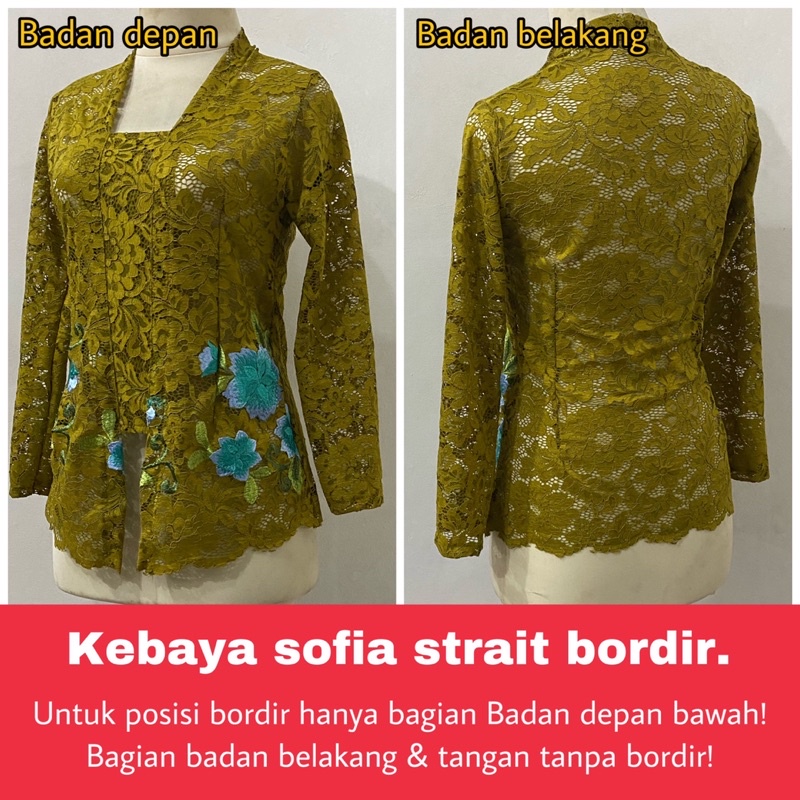 Kebaya bali brokat sofia bordir bed kutu baru full strait atasan tradisional