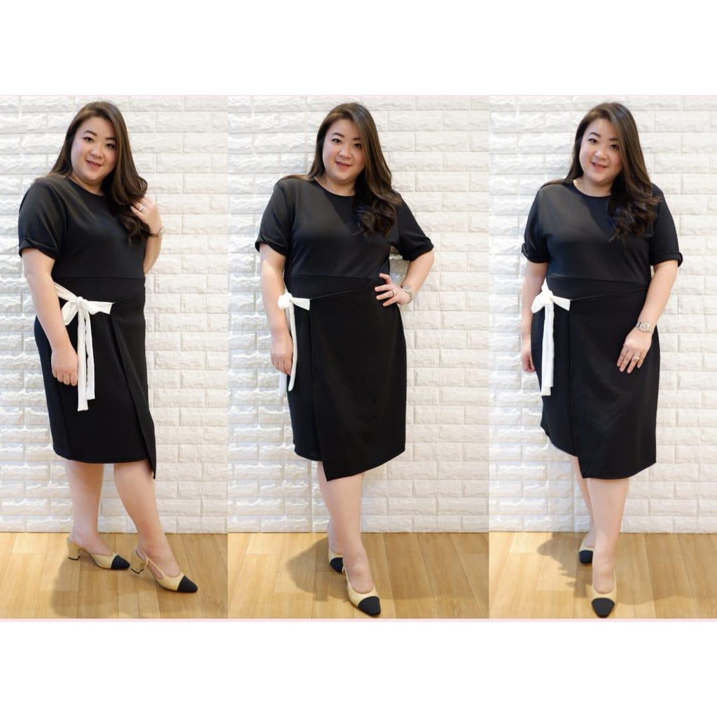 1709 tied black jumbo dress