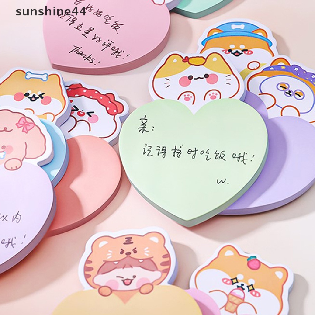 Sunshine 30 Lembar Memo Post It Bentuk Kartun Hewan Lucu Untuk Sekolah / Kantor