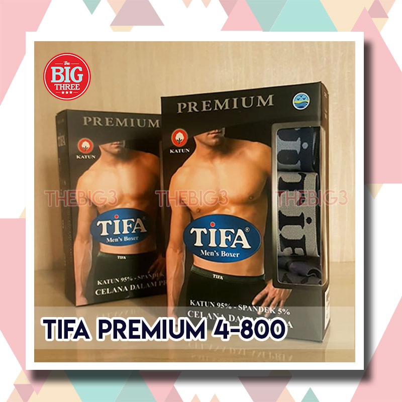 TIFA Celana Dalam pria per pcs - TIFA 4-800 Premium BOX - model Sporty katun SIZE M L XL Cd