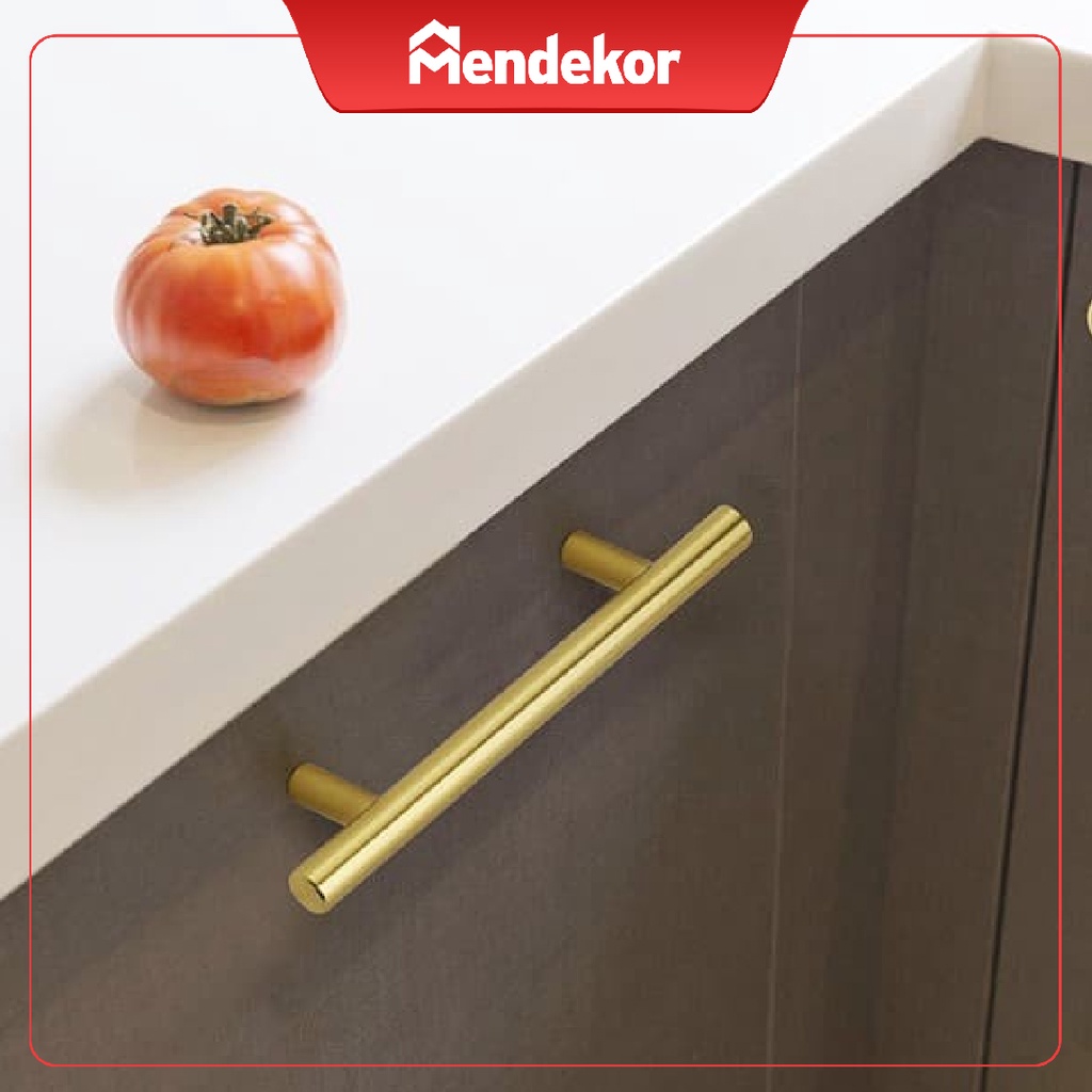 Handle Gagang Pintu Laci Lemari Tarikan Panjang Gold Emas Unik | MENDEKOR Kyame
