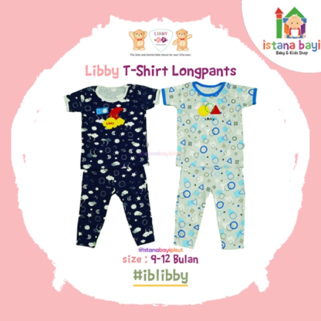 Libby Short Slevee Tees + Casual longpants 9-12 bulan / Baju bayi