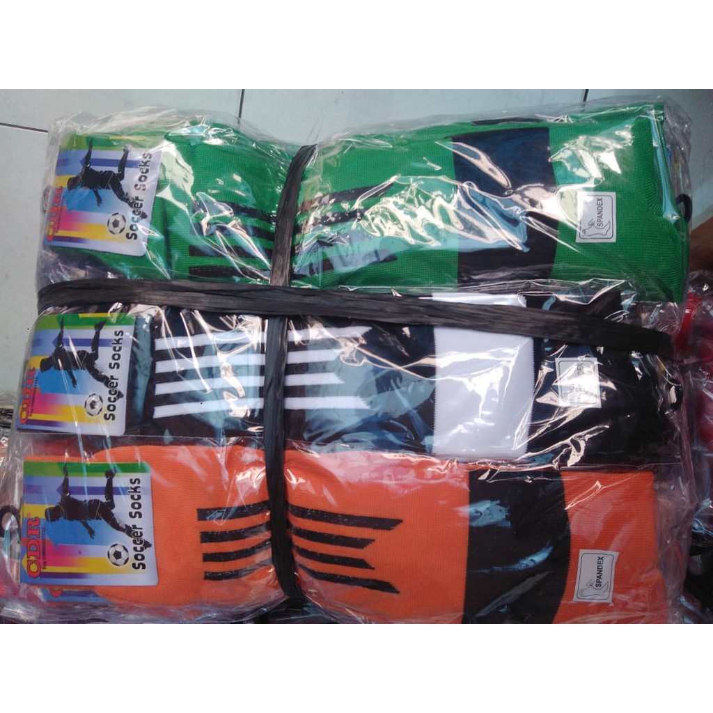 Kaos Kaki Bola Panjang dan Futsal Dewasa (Bahan Poly spandex,dewasa,motif garis,bisa COD)