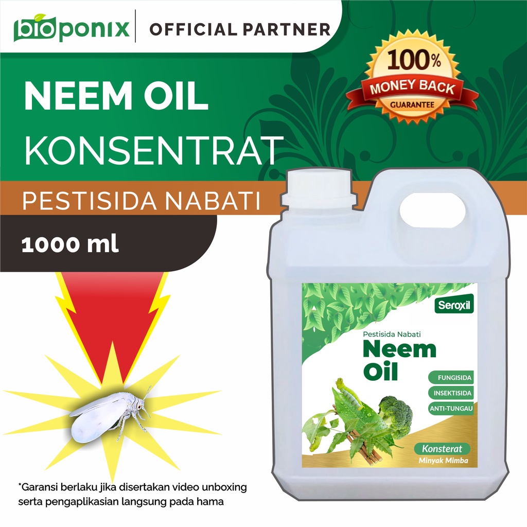 Neem Oil Pestisida Organik - Minyak Mimba Insektisida Nabati 1 Liter (Seroxi)