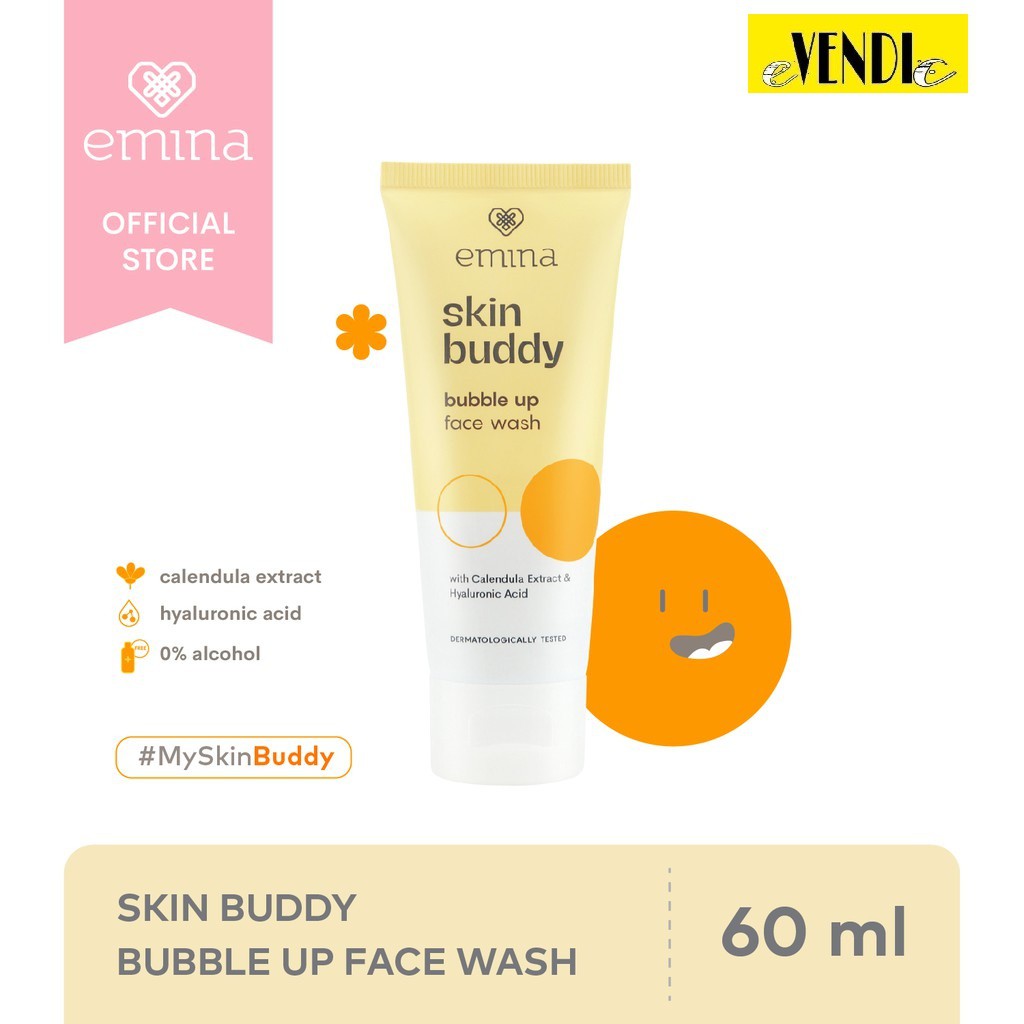 READY/EMINA Double Bubble Face Wash 60ml Skin Buddy Dot Burst Face Wash - Sabun Wajah