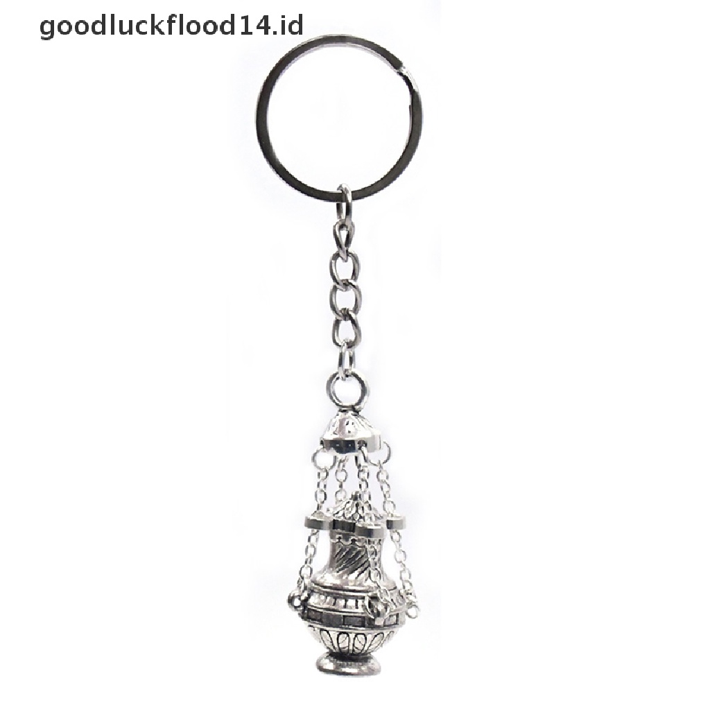 [OOID] Christian Incense Burner Keychain Religious Key Ring Jewelry Bag Car Pendant ID