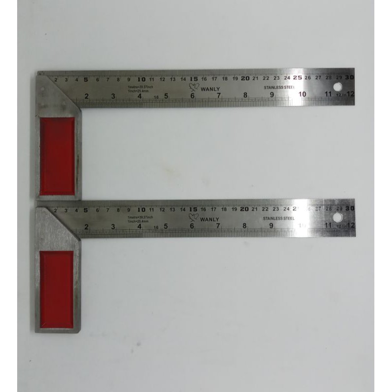 Siku Meter Tebal 12&quot; (inch) / Siku Tukang / Penggaris Sudut