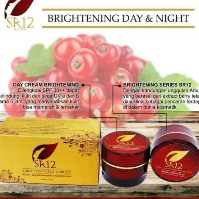Brightening Day and Night Cream krim siang dan malam SR12 BPOM ORI
