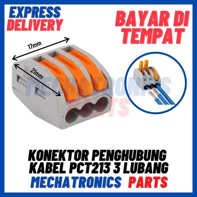 [MTR-9038] KONEKTOR TERMINAL BLOCK PENGHUBUNG KABEL PCT213 3 LUBANG