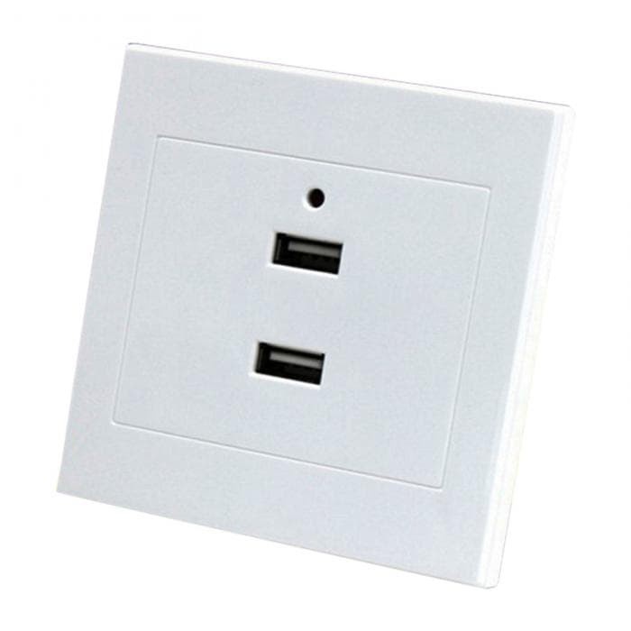 Stop Kontak Dinding 2 Port USB Wall Socket 2.1A - ES-USB-2 - White