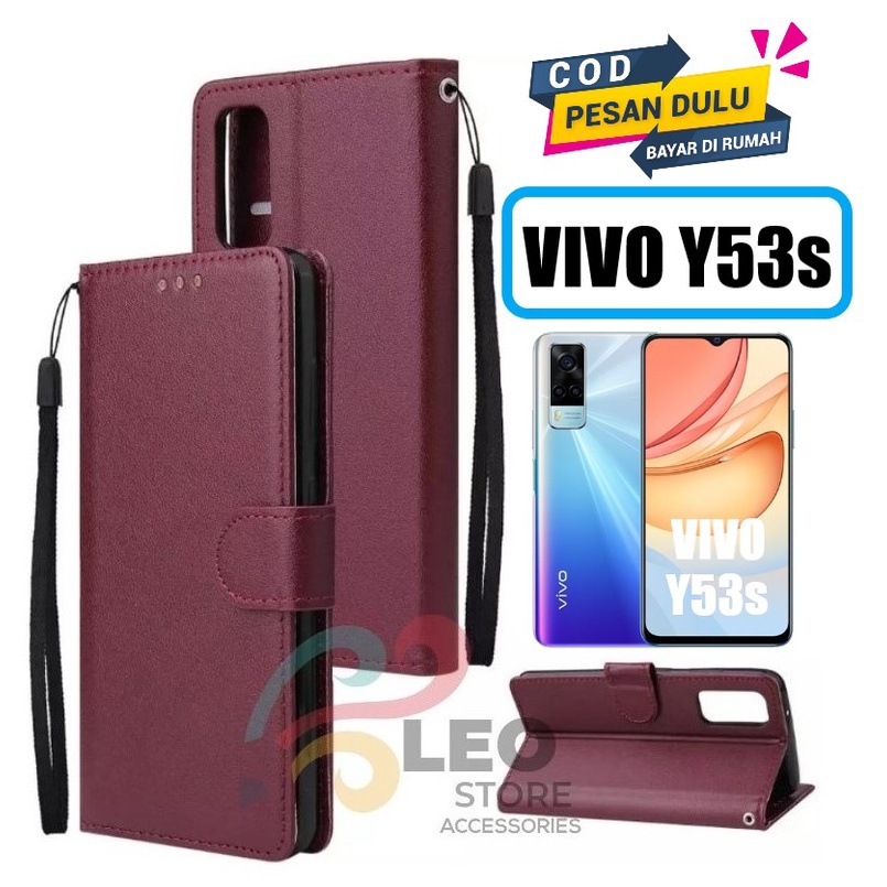 DOMPET HP UNTUK VIVO Y53s (2021) NEW LEATHER FLIP CASE VIVO Y53s (2021) NEW
