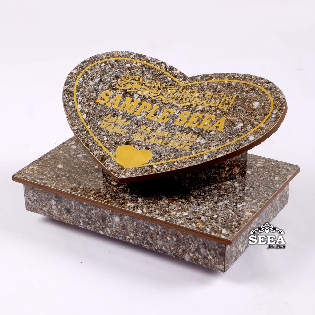 GARANSI   !!!  BATU  NISAN MAKAM KUBURAN MOTIF LOVE UKURAN + PACKING KAYU TERMURAH