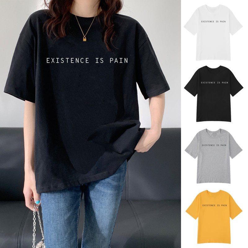 MYSTIQUE.ID-BAJU KAOS EXISTENCE IS PAIN T-SHIRT LUCU DAN AESTHETIC