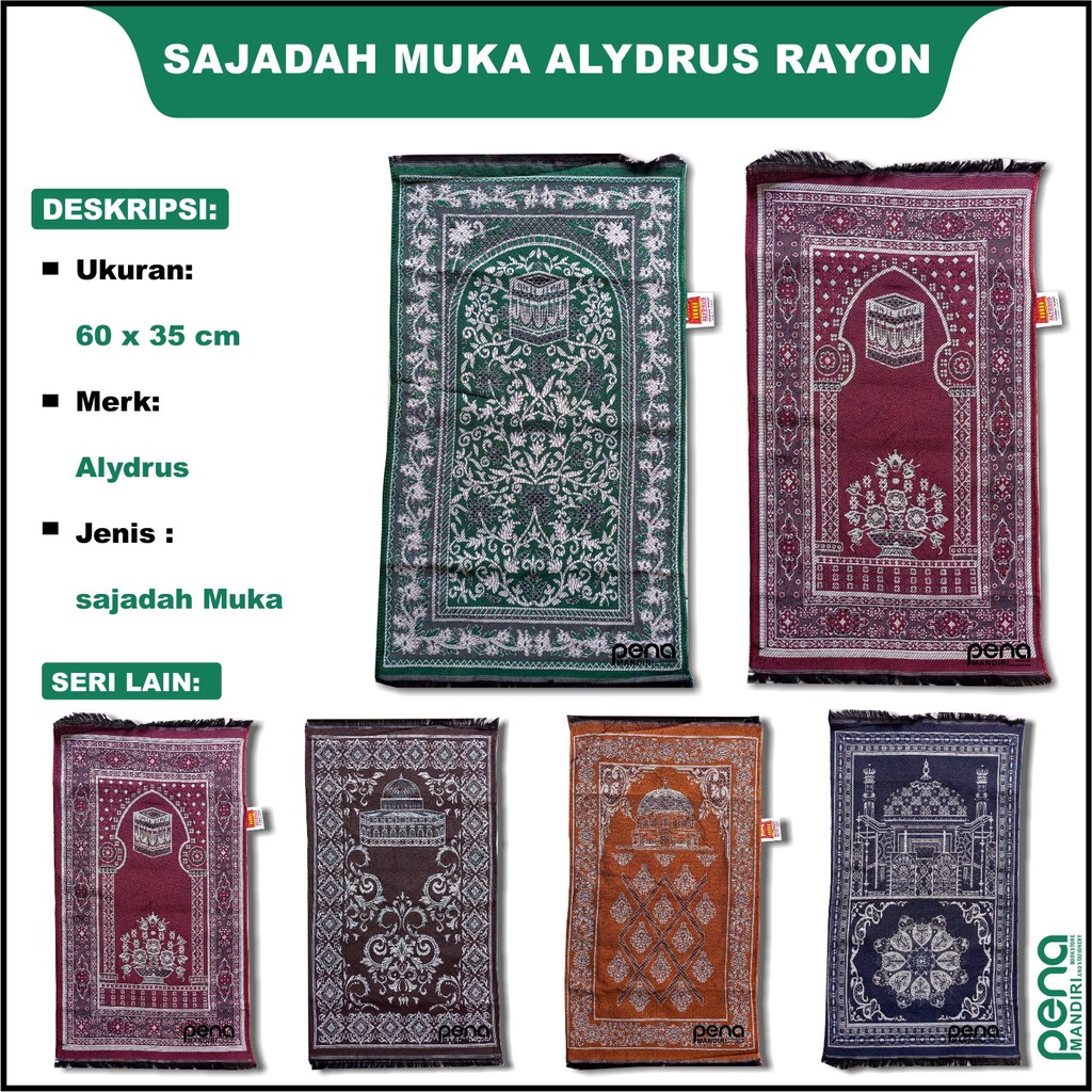 Sajadah Turkey Alydrus Mini Kecil Seukuran Kepala Bahan Rayon (Sajadah Kepala Mini Kecil)