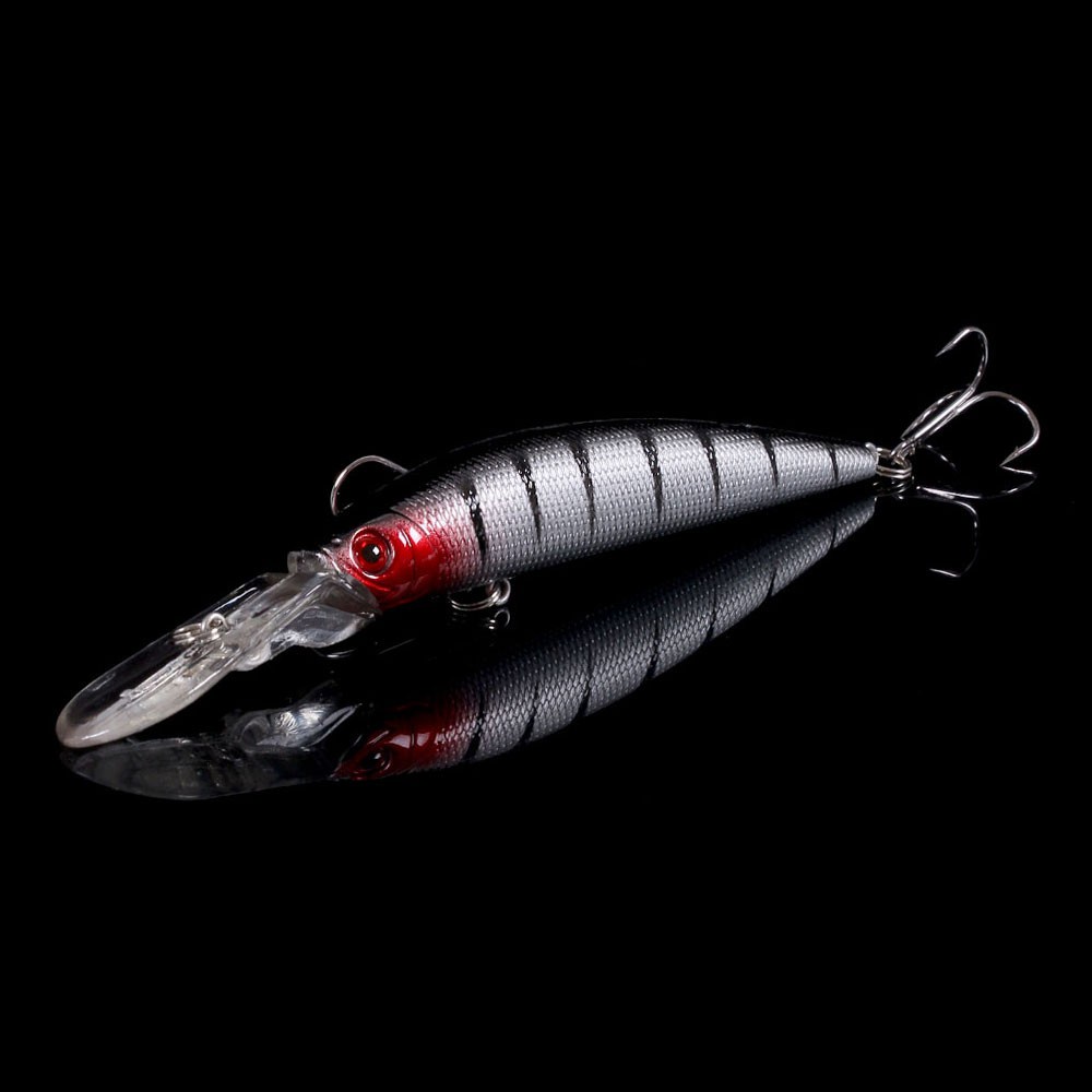 Hengjia 10pcs / Set Umpan Pancing Bentuk Ikan Minnow Lidah Panjang 14.5cm / 14.7g Floating Fishing Lure Diving 0.6-2.4m Fishing Tackle