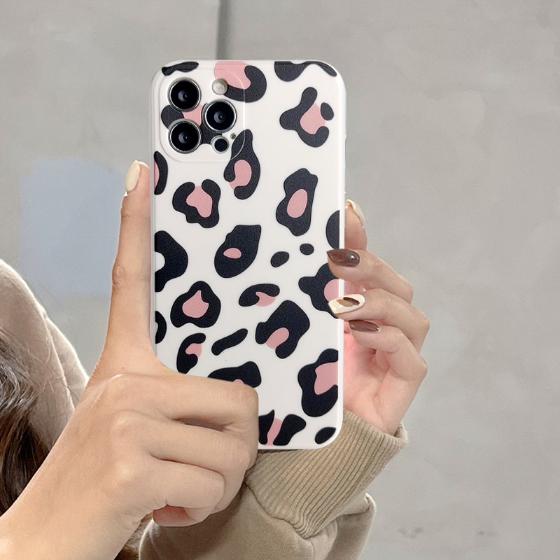 Case for Iphone Xr X 8 7 6 6S Plus Iphone 13 12 11 Pro Max Xs Max Smiley Leopard Print Soft Shockproof Silicone Phone Cover