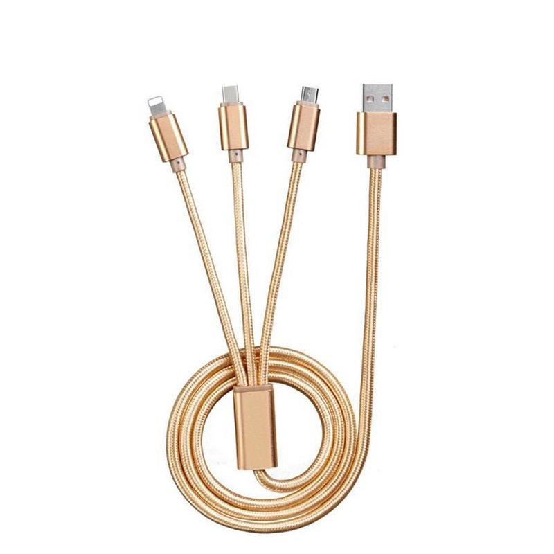 Kabel Data Kabel Casan Vibox 3In1 Kabel data / Cable USB 3in1 MICRO TYPE C LIGHTNING IPHONE