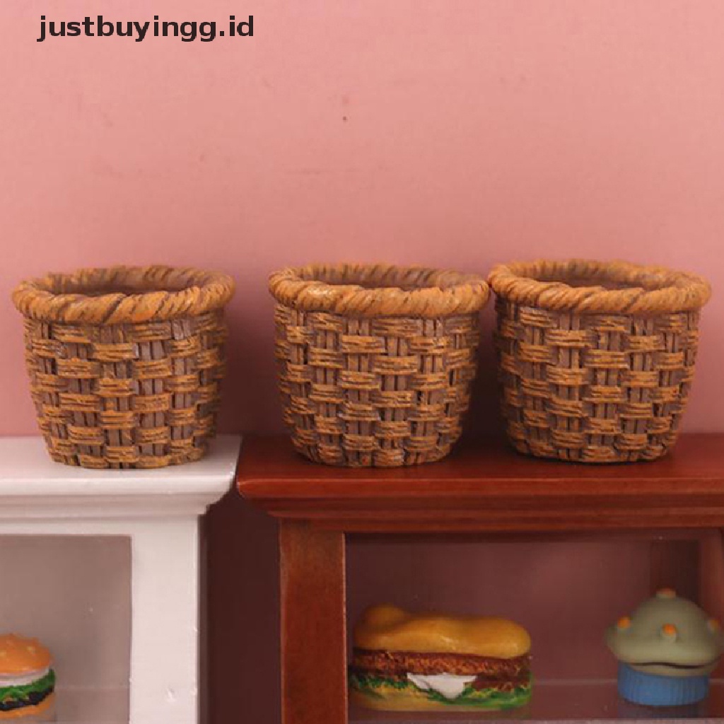 Justbuyingg.Id 1pc Miniatur Keranjang Bahan Resin Aksesoris Dapur Rumah Boneka 1: 12