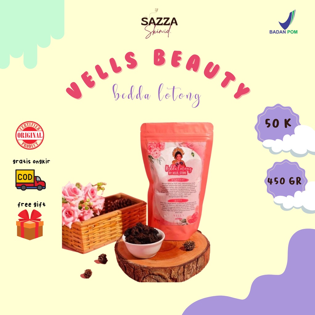 [SIAP KIRIM‼️ ORI] VELLS BEDDA LOTTONG 450 GR BPOM | lulur vells bedda lotong | bedda lotong velis |