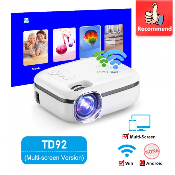 TD92 5G Wifi Mini Projector 1080P Support Mirorring Airplay