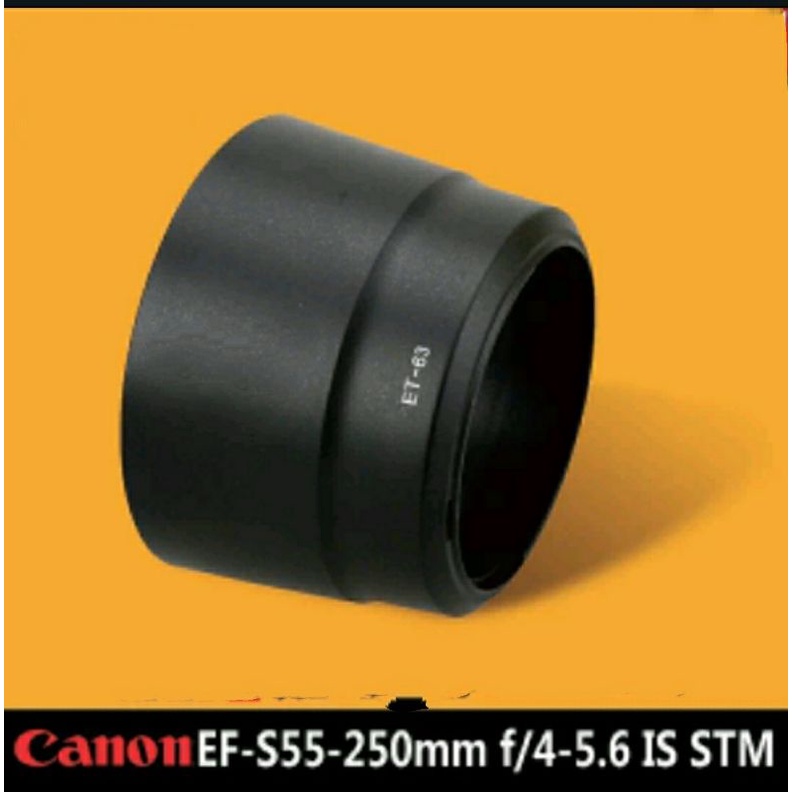 Lens hood ET-63 Tudung lensa Canon EF-S 55-250mm f4.5 IS STM Tudung Bayonet Lensa ET63 Bisa bolak balik