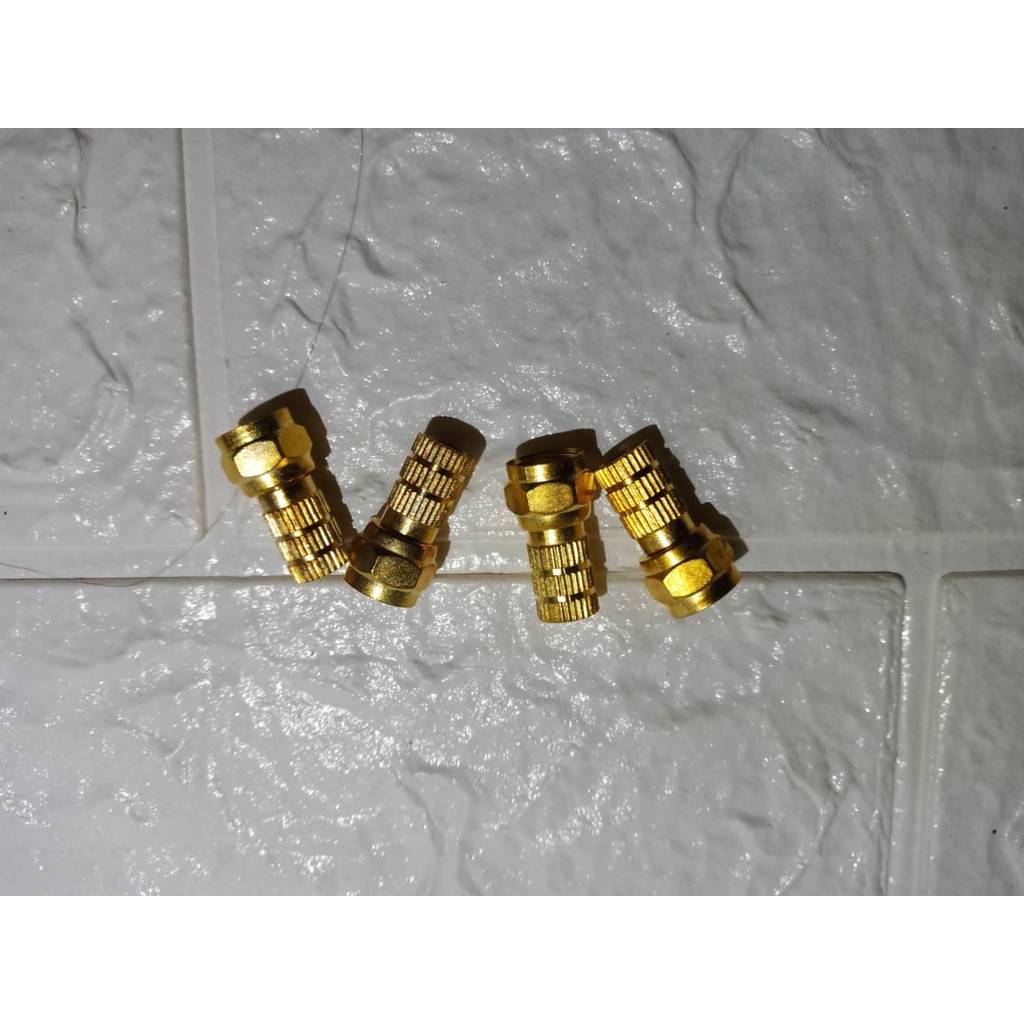 konektor F emas + seal karet conector F gold