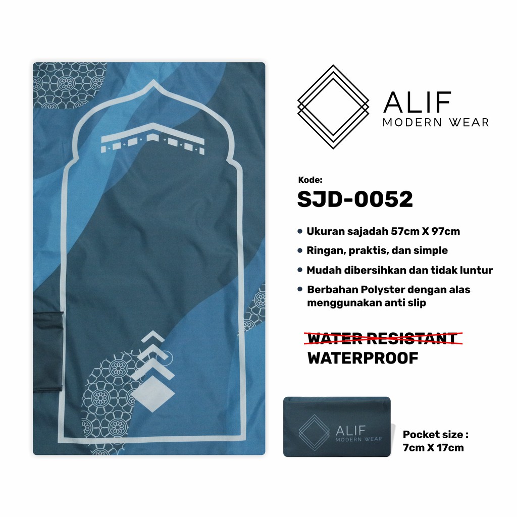 ALIF SAJADAH TRAVEL / SAKU / PORTABLE / WATERPROOF ( ALIF MODERN WEAR SJD-0052 )