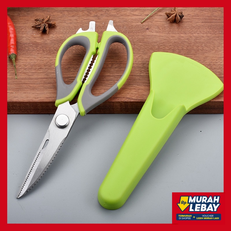 

[COD] Gunting Daging Sisik Ikan Sayur Seafood Dapur Multifungsi 5 in 1