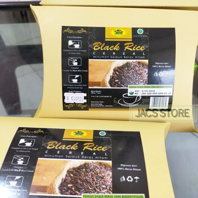 

MINUMAN SERBUK TEPUNG BERAS HITAM / BLACK RICE CEREAL NATUREFARM - 250 GR