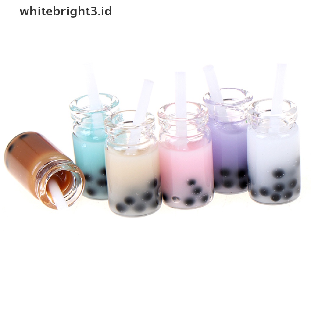 (whitebright3.id) 3pcs Miniatur Gelas milk tea Skala 1: 12 Untuk Dekorasi Rumah Boneka