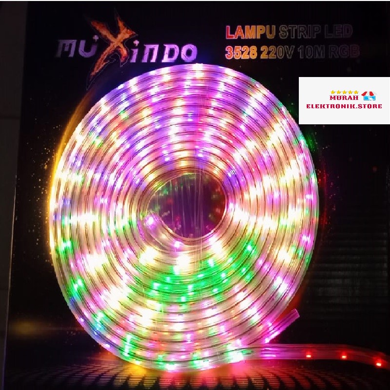 Lampu LED Hias Selang Outdor 10 Meter Warna-Warni RGB Eksterior Natal Taman