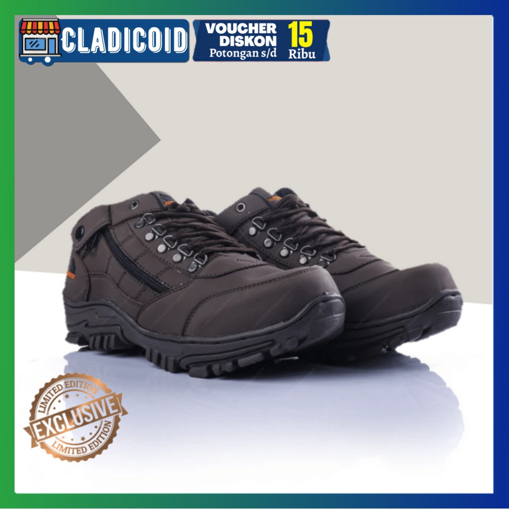 EXCLUSIVE - SEPATU SAFETY PRIA UJUNG BESI ORIGINAL KERJA LAPANGAN, PROYEK, OUTDOOR, KUALITAS PREMIUM