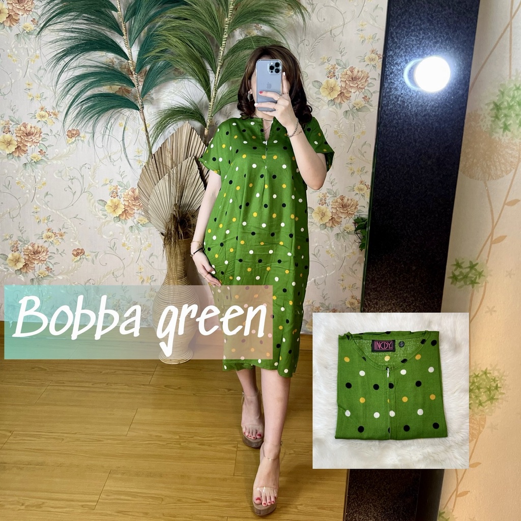 NCDY HOMEWEAR DASTER PENDEK SELUTUT RAYON PREMIUM LD 130cm BUSUI FRIENDLY KEKINIAN-Bobb green PENDEK