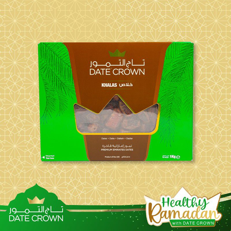 

Date Crown Kurma Khalas Asli UEA Kemasan Box / Dus # 1kg
