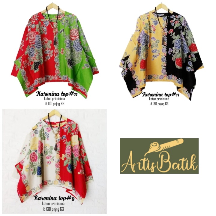 NEW ARRIVAL BLUS BATIK KARTINI KARENINA TOP #9 KARENINA TOP #11 TWOTONED SELING ATASAN ETHNIC ETNIS 