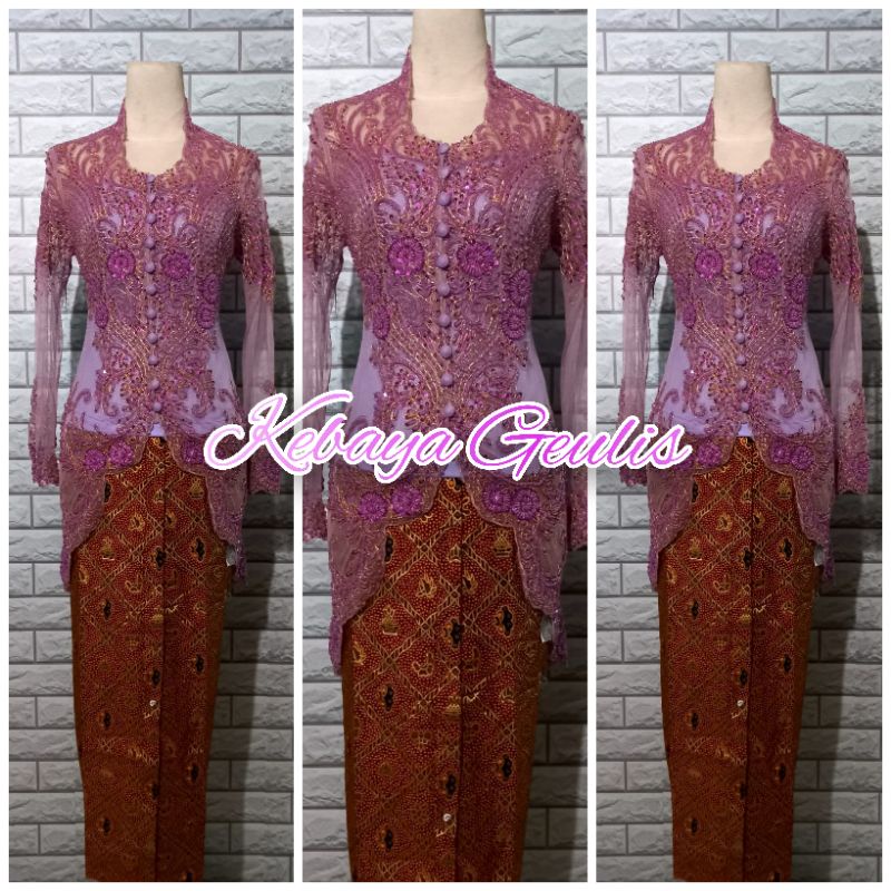 set kebaya pesta kebaya ibu besan model merak kebaya modern +rok batik